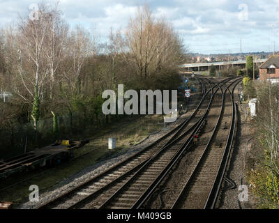 Fernverkehr rail Tracks von Redbridge Southampton, Hampshire, England, Großbritannien Stockfoto