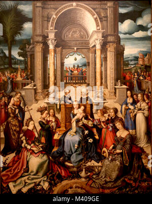 Jungfrau und Kind mit Heiligen (die Quelle des Lebens), 1519, Öl auf Leinwand von Hans Holbein dem Älteren (1460-1524). Spätgotik. Lissabon. Stockfoto
