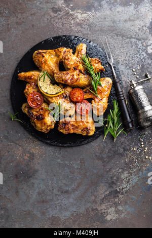 BBQ Chicken Wings, würzigen Fleisch vom Grill Stockfoto