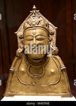 Hindu Gott Siva (Shiva). Tal von Kullu, Himachal Pradesh, Indien. 13. und 14. Jahrhundert. Messingguss zu den verlorenen Wachs. Stockfoto