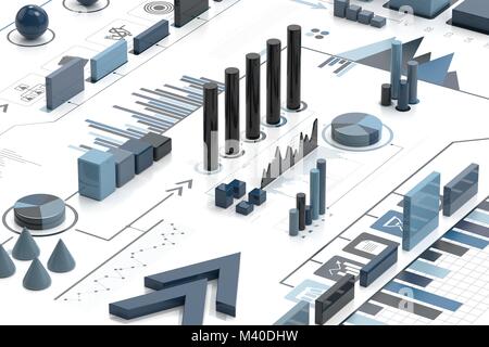 3d-infografik Hintergrund, Geschäftskonzept. 3D-Darstellung Stockfoto