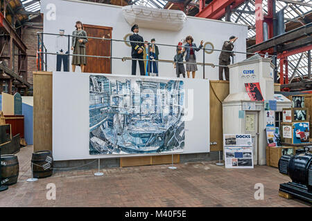 Innenraum der Linthouse Museumsbau bei Scottish Maritime Museum in Irvine North Ayrshire, Schottland Großbritannien Stockfoto