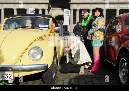 Volkswagen Käfer Rallye in Brüssel. Stockfoto