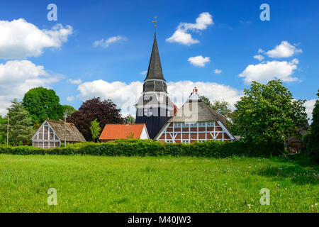 St. St John's Kirche in curs Farbe, Vier- und Marschland, Hamburg, Deutschland, Europa, St. Johanniskirche in Curslack, Vier- und Marschlande, Deutschland Stockfoto