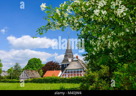 St. St John's Kirche in curs Farbe, Vier- und Marschland, Hamburg, Deutschland, Europa, St. Johanniskirche in Curslack, Vier- und Marschlande, Deutschland Stockfoto