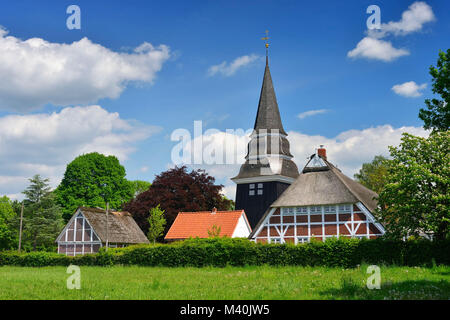 St. St John's Kirche in curs Farbe, Vier- und Marschland, Hamburg, Deutschland, Europa, St. Johanniskirche in Curslack, Vier- und Marschlande, Deutschland Stockfoto