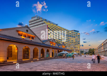 Nachtansicht von songshan Cultural Park in Taipei Stockfoto