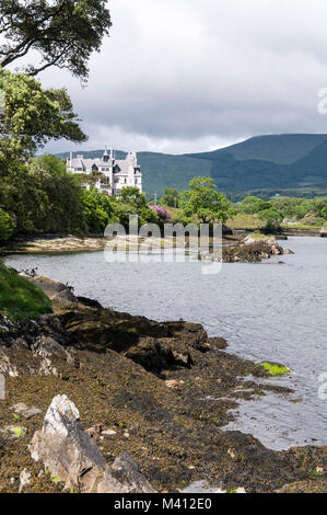 Puxley Mansion, ein Hotel auf dem Dunboy Anwesen in der Nähe von Castletownbere auf der Beara-Halbinsel. Südirland. Stockfoto