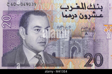 20 Marokko 20 Dirham Bank Note Stockfoto