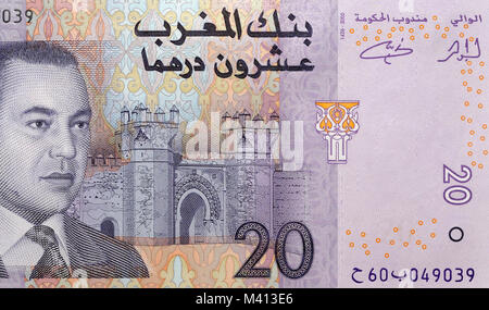 20 Marokko 20 Dirham Bank Note Stockfoto