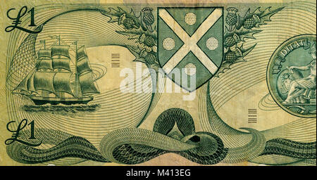 Bank von Schottland 1 Pound Bank Note Stockfoto