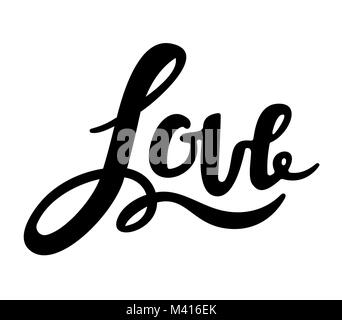 Liebe Inschrift, die handschriftliche Schriftzug Vector Illustration. Stock Vektor