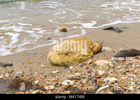 Bunten tropischen Strand Natur Ozean Kies und Sand Rock Stockfoto