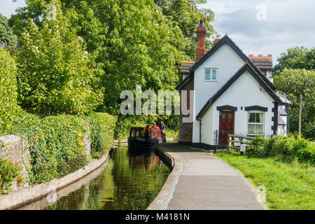 Llangollen Canal, Pferdekutschen Kahnfahrten, Denbighshire, Wales, Großbritannien Stockfoto