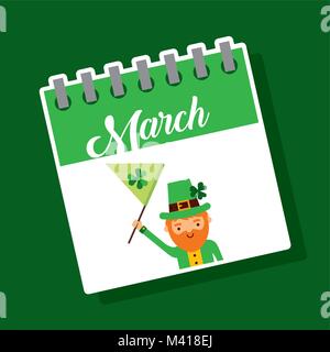 Vektor cartoon März 8 Symbol Kalender im Comic-stil. Kalender anmelden