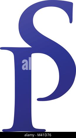 PS schreiben Logo Design Vector Illustration Vorlage, schreiben PS logo Vektor, Buchstaben P und S logo Vektor, kreatives Schreiben PS schreiben Logo Stock Vektor