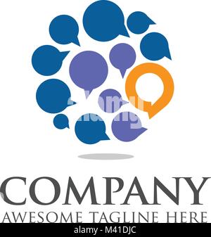 Soziale Medien, Sprechblase, Netzwerk Vektor logo Icon Stock Vektor