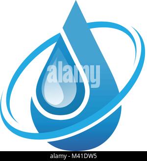 Wasser Tropfen abstrakt Vector Logo Vorlage. Wasser Tropfen blau. Kreative Form Aqua Konzept Symbol. Klar bio eco Idee. Ökologie Technologie. Stock Vektor