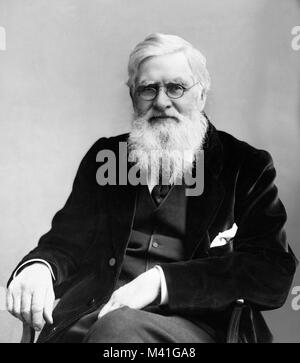 Alfred Wallace. Porträt der englischen Naturforscher, Alfred Russel Wallace (1823-1913) Stockfoto