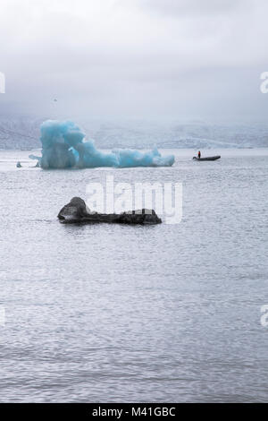 Gletscher Eisberge in Jokulsarlon Lagune Island Stockfoto