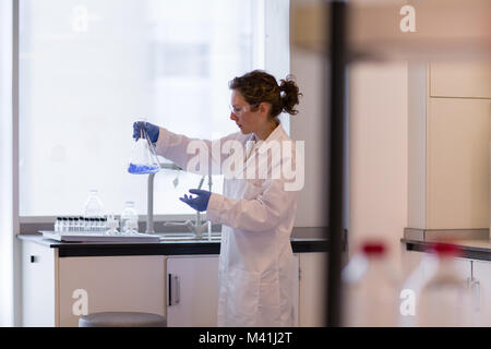 Weibliche Wissenschaftler in einem Labor arbeiten Stockfoto