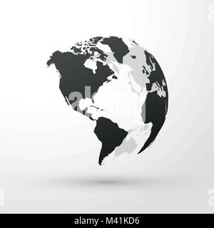 World Globe Nord-, Mittel- und Südamerika Stock Vektor