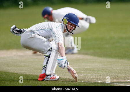 Kricket Batsman läuft. Stockfoto