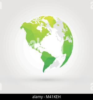 Green Globe Erde Amerika Stock Vektor