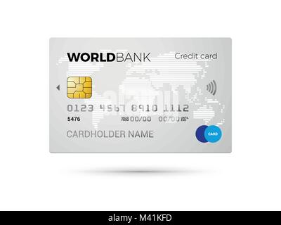 Kreditkarte mit Weltkarte Stock Vektor