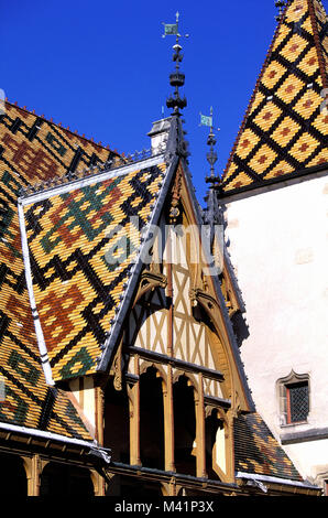 Frankreich, Cote d'Or, kulturellen Landschaft des Burgund Klimas als Weltkulturerbe von der UNESCO, die Hospices Civils de Beaune Stockfoto