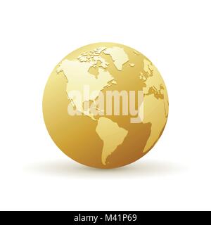 Goldene Weltkugel Amerika Stock Vektor