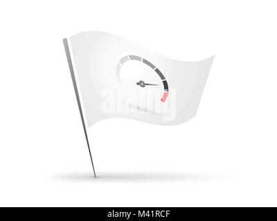 Drehzahlmesser Symbol auf der Flagge Stock Vektor