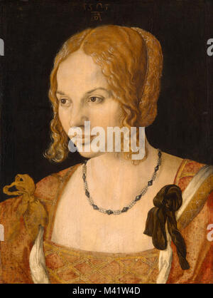 Albrecht Dürer, Bildnis einer jungen Venezianischen Frau, 1505, Öl auf Leinwand, Stockfoto