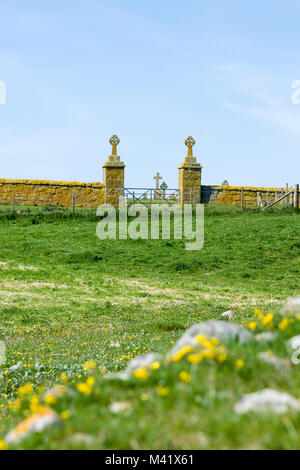 Ardmichael Friedhof und Beerdigung, Isle of South Uist, Äußere Hebriden, Schottland, Großbritannien Stockfoto