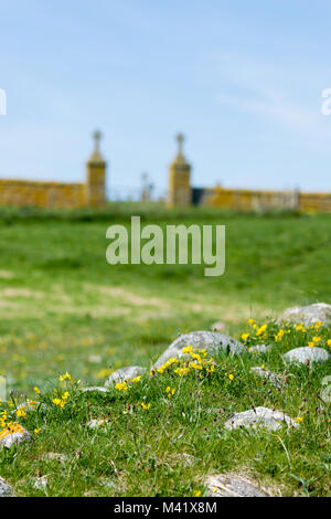 Ardmichael Friedhof und Beerdigung, Isle of South Uist, Äußere Hebriden, Schottland, Großbritannien Stockfoto