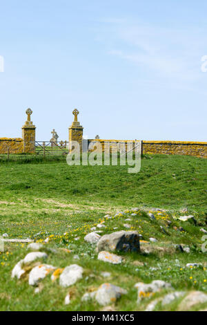 Ardmichael Friedhof und Beerdigung, Isle of South Uist, Äußere Hebriden, Schottland, Großbritannien Stockfoto