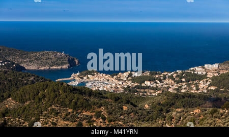 Anzeigen Port de Soller auf Mallorca Stockfoto