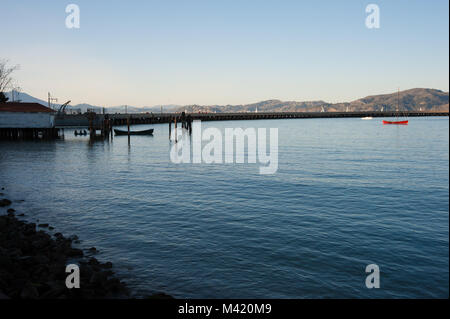San Francisco, CA - 03 Februar: Aquatic Park Bucht in San Francisco Stockfoto