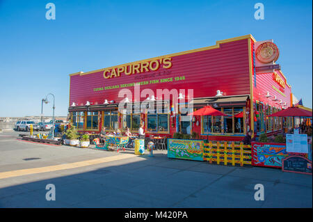 San Francisco, CA - 03 Februar: capurro's Restaurant in der Fisherman's Wharf in San Francisco, CA Stockfoto