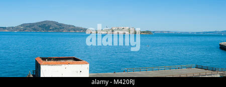 San Francisco, CA - Februar 03: San Francisco Maritime National Historical Park und Aquatic Park in San Francisco Bay Stockfoto