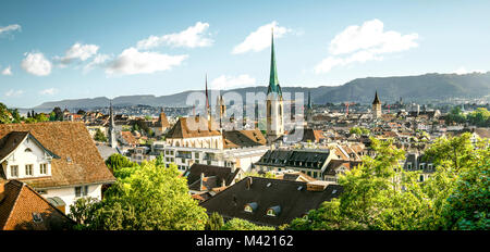 Panorama der historischen Stadtzentrum Zürich, Schweiz Stockfoto