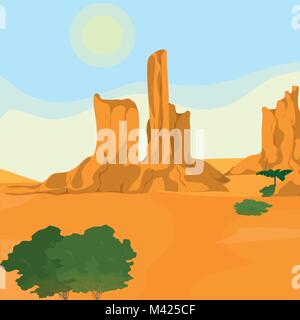 Landschaft Der Wuste Cartoon Stock Vektorgrafik Alamy