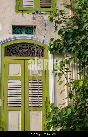 Little India, Singapur Asien Februar 11, 2018 Bunte alte Häuser in Singapur Little India entfernt. Stockfoto