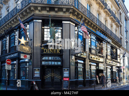 Das Restaurant berühmten amerikanischen Traum, in der Nähe von Opéra, Paris, Frankreich. Stockfoto