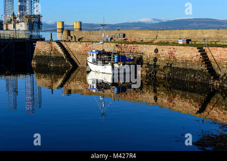 Cromarty Hafen auf der Halbinsel Black Isle in Ross & Cromarty, Hochland, Schottland Stockfoto