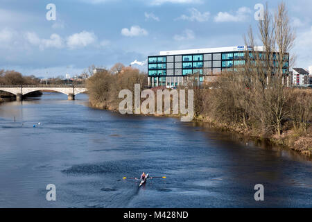 Anzeigen der Polizei Schottland Hauptsitz am Clyde Gateway am Ufer des Flusses Clyde in Glasgow, Schottland, Vereinigtes Königreich Stockfoto