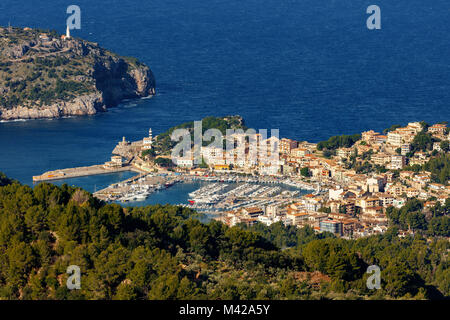 Anzeigen Port de Soller auf Mallorca Stockfoto