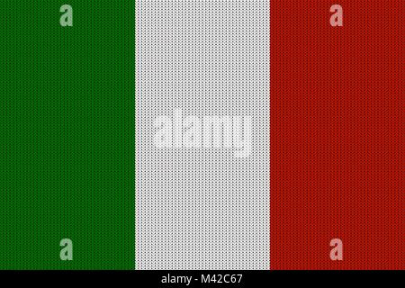 Flagge von Italien auf Vektor aus Gewirken aus Wolle Textur. Gestrickte italienische Flagge erstellt nahtlose Muster Stock Vektor