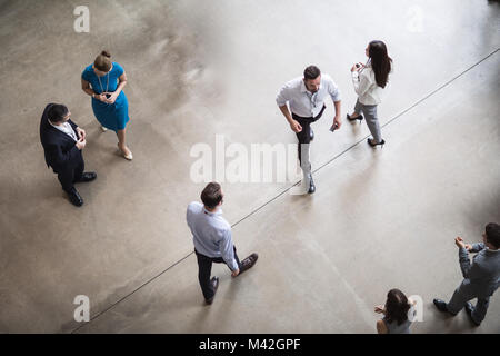 Overhead shot von Büros mit Lobby, Atrium, Empfang Stockfoto