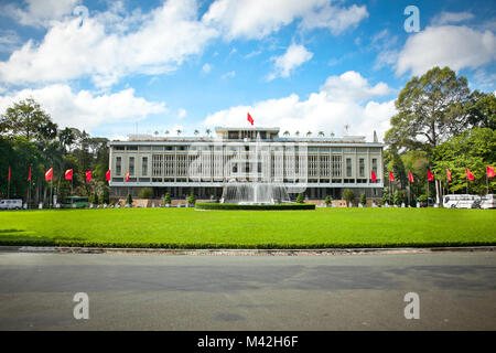 Palast der Wiedervereinigung, Sehenswürdigkeiten in Ho Chi Minh City, Vietnam oder Unabhängigkeit Palace (DINH THONG NHAT) war zu Hause und am Arbeitsplatz der Präsident von Süden Vie Stockfoto